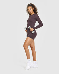 Go To Seamless Fitted Long Sleeve Top | Umber Brown
