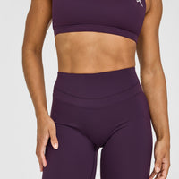UnifiedMove™ High Waisted Leggings White Logo | Blackberry Purple
