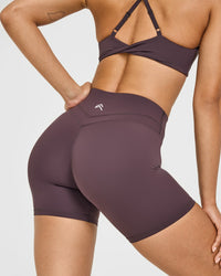 UnifiedMove™ High Waisted Shorts 6" | Dark Umber Brown