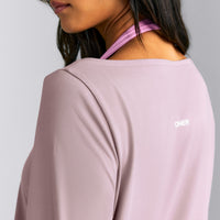 FormeSoft™ Relaxed Slash Neck Long Sleeve Top | Dusty Purple