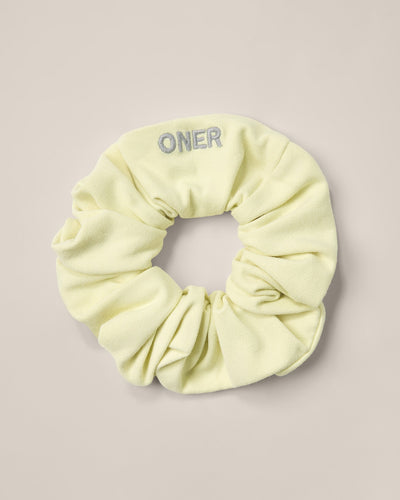 SoftMotion™ Scrunchie with Grey Logo | Pastel Yellow