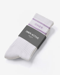 Varsity Stripe Long Crew Socks 1 Pack | Lavender Purple