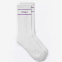 Varsity Stripe Long Crew Socks 1 Pack | Lavender Purple