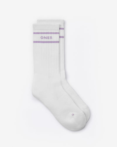 Varsity Stripe Long Crew Socks 1 Pack | Lavender Purple