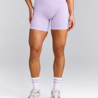 EnhanceLift™ Seamless Shorts with Grey Logo | Lavender Purple