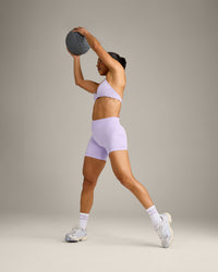 EnhanceLift™ Seamless Shorts with Grey Logo | Lavender Purple