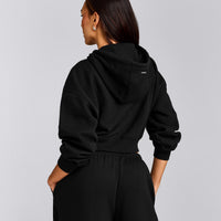 Foundations All Season Cropped Zip Through Hoodie | Black