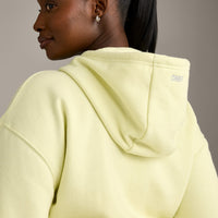 Foundations All Season Cropped Zip Through Hoodie | Pastel Yellow