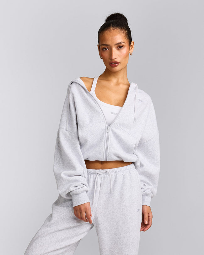 Foundations All Season Zip Through Hoodie | Grey Marl