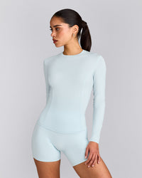 Mellow™ Motion Crew Neck Long Sleeve Top | Cloud Blue