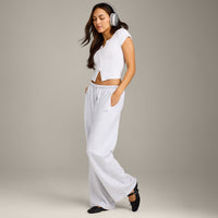 Mellow™ Rib Mid Short Sleeve Cardigan | White
