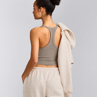 Mellow™ Rib Racer Back Mid Vest with Built in Bra Shelf | Warm Minky
