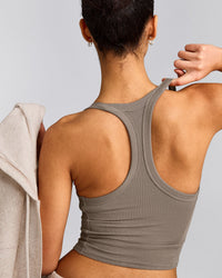 Mellow™ Rib Racer Back Mid Vest with Built in Bra Shelf | Warm Minky