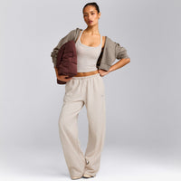 Mellow™ Rib Racer Back Mid Vest with Built in Bra Shelf | Oat Marl