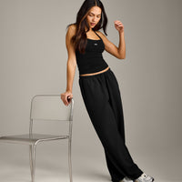 Mellow™ Rib Racer Back Vest with Built in Bra Shelf | Black
