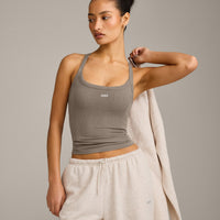 Mellow™ Rib Racer Back Vest with Built in Bra Shelf | Warm Minky