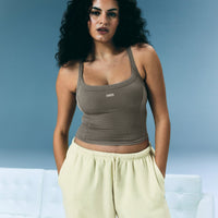 Mellow™ Rib Racer Back Vest with Built in Bra Shelf | Warm Minky