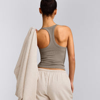 Mellow™ Rib Racer Back Vest with Built in Bra Shelf | Warm Minky
