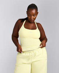 Mellow™ Rib Racer Back Vest with Built in Bra Shelf | Pastel Yellow
