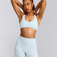 SoftMotion™ Bralette with Grey Logo | Cloud Blue