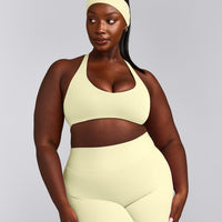 SoftMotion™ Bralette with Grey Logo | Pastel Yellow