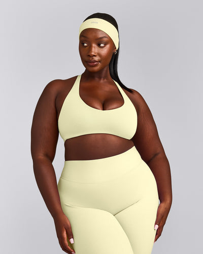 SoftMotion™ Bralette with Grey Logo | Pastel Yellow