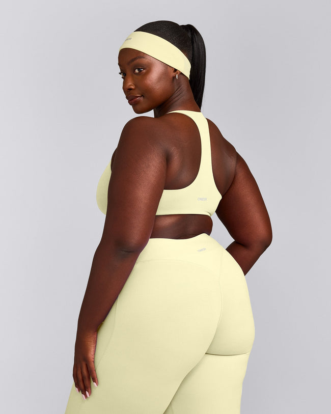 SoftMotion™ Bralette with Grey Logo | Pastel Yellow