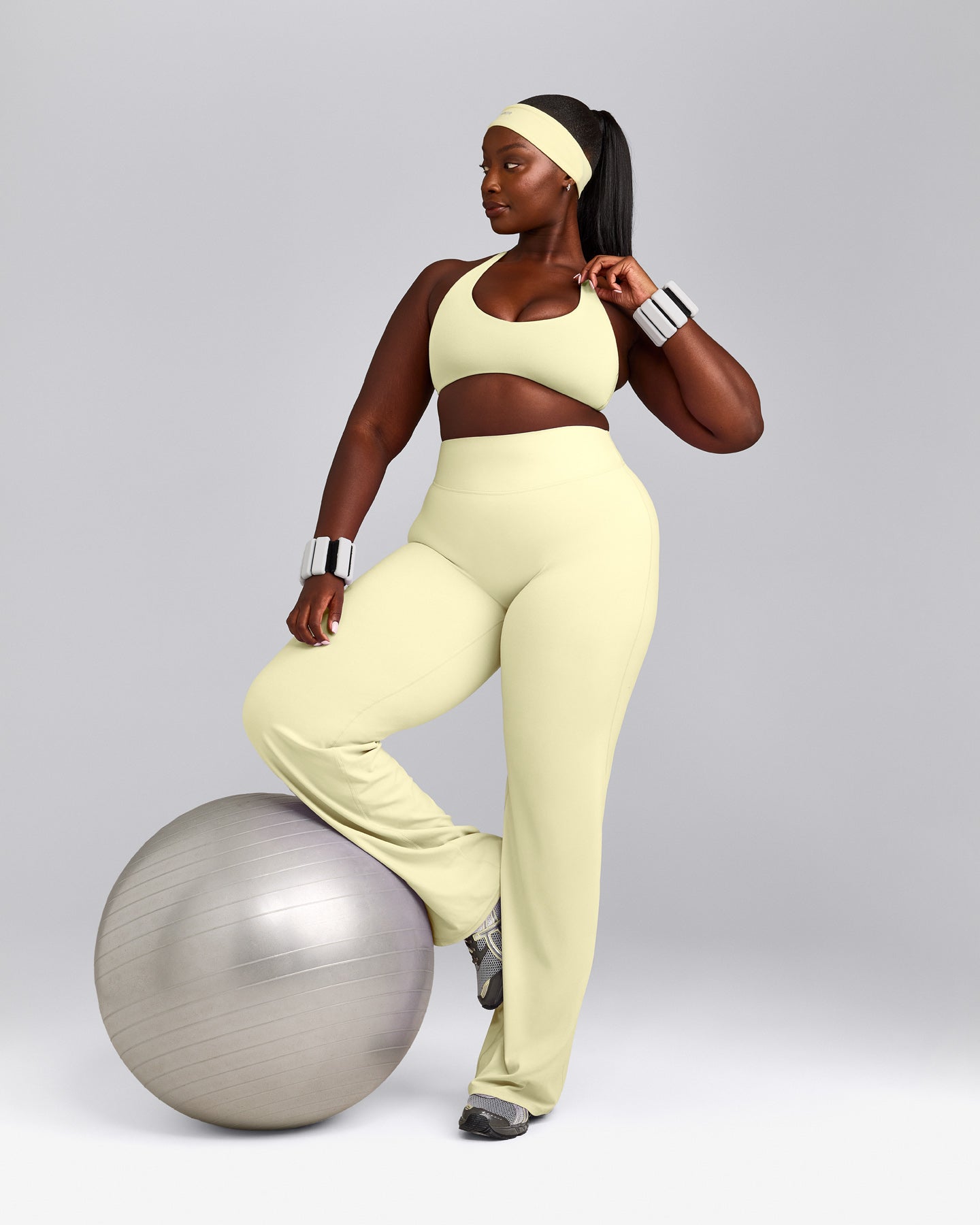 SoftMotion™ Bralette with Grey Logo | Pastel Yellow