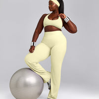 SoftMotion™ Bralette with Grey Logo | Pastel Yellow