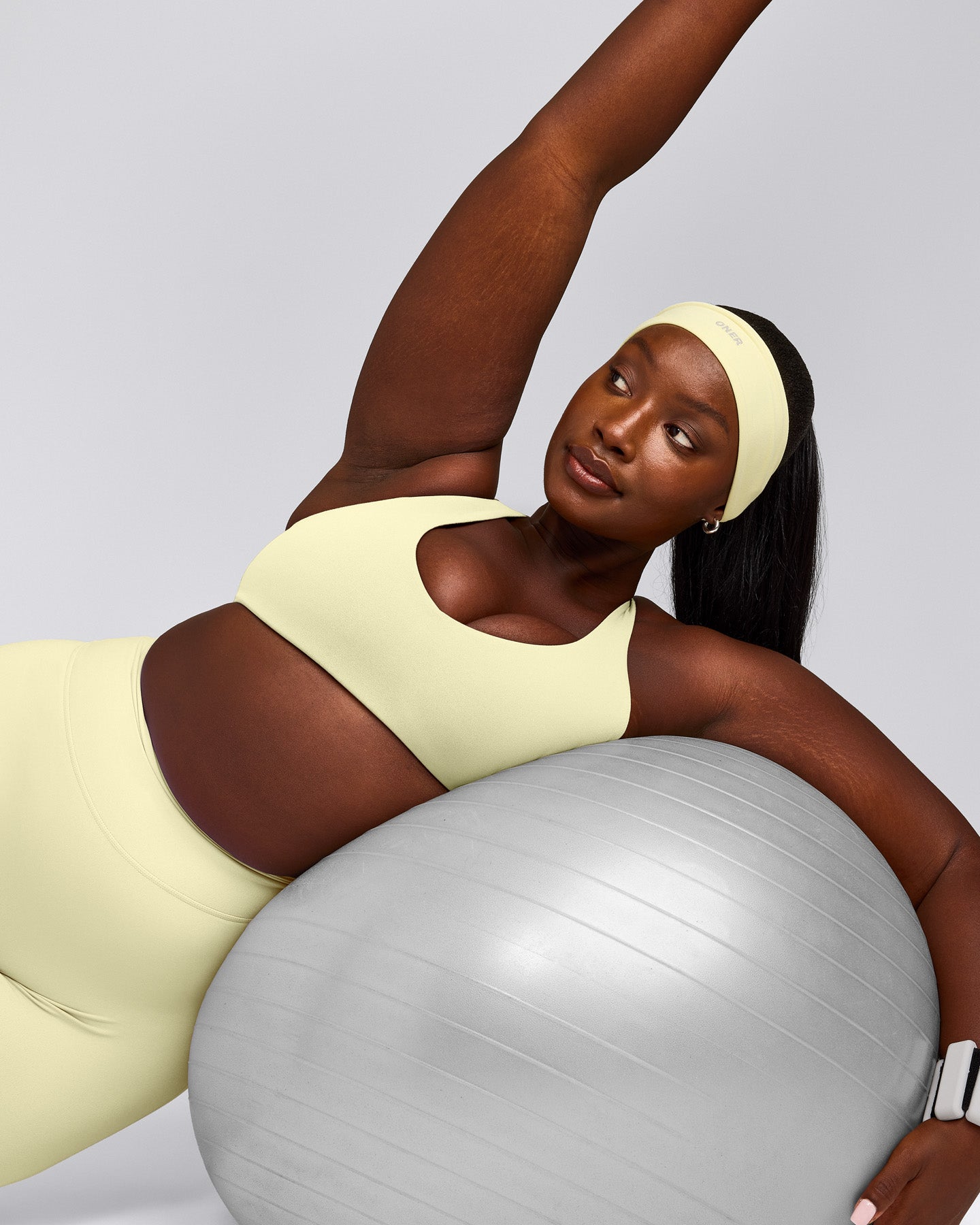 SoftMotion™ Bralette with Grey Logo | Pastel Yellow
