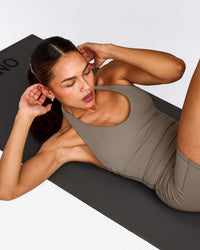 SoftMotion™ Halter Neck All In One Short with Grey Logo | Minky