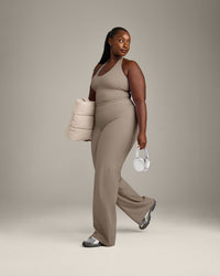 SoftMotion™ Halter Neck Mid Vest with Built in Bra Shelf with Grey Logo | Minky
