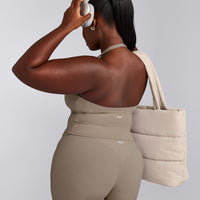 SoftMotion™ Halter Neck Mid Vest with Built in Bra Shelf with Grey Logo | Minky