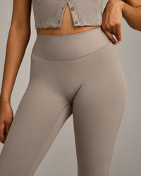 SoftMotion™ High Waisted Capri Leggings with Grey Logo | Minky