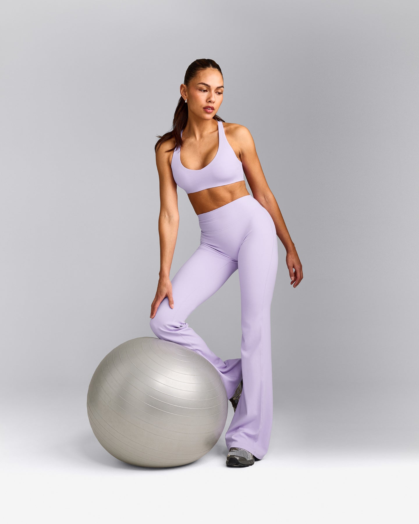 SoftMotion™ Flared Bottoms with Grey Logo | Lavender Purple