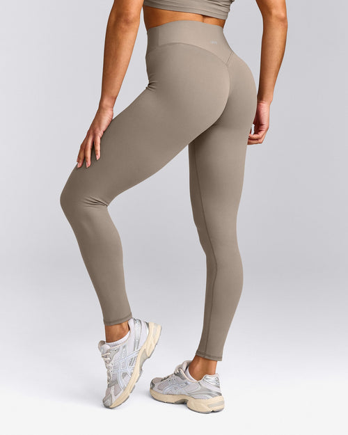 SoftMotion™ High Waisted Leggings with Grey Logo | Minky