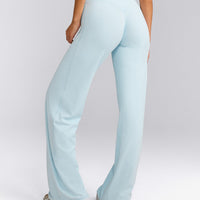 SoftMotion™ Straight Leg Bottoms with Grey Logo | Cloud Blue