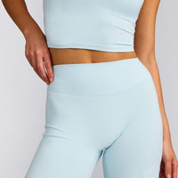 SoftMotion™ Straight Leg Bottoms with Grey Logo | Cloud Blue