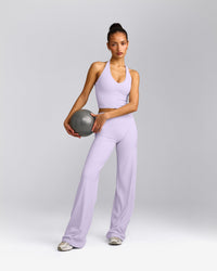 SoftMotion™ Straight Leg Bottoms with Grey Logo | Lavender Purple