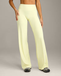 SoftMotion™ Straight Leg Bottoms with Grey Logo | Pastel Yellow