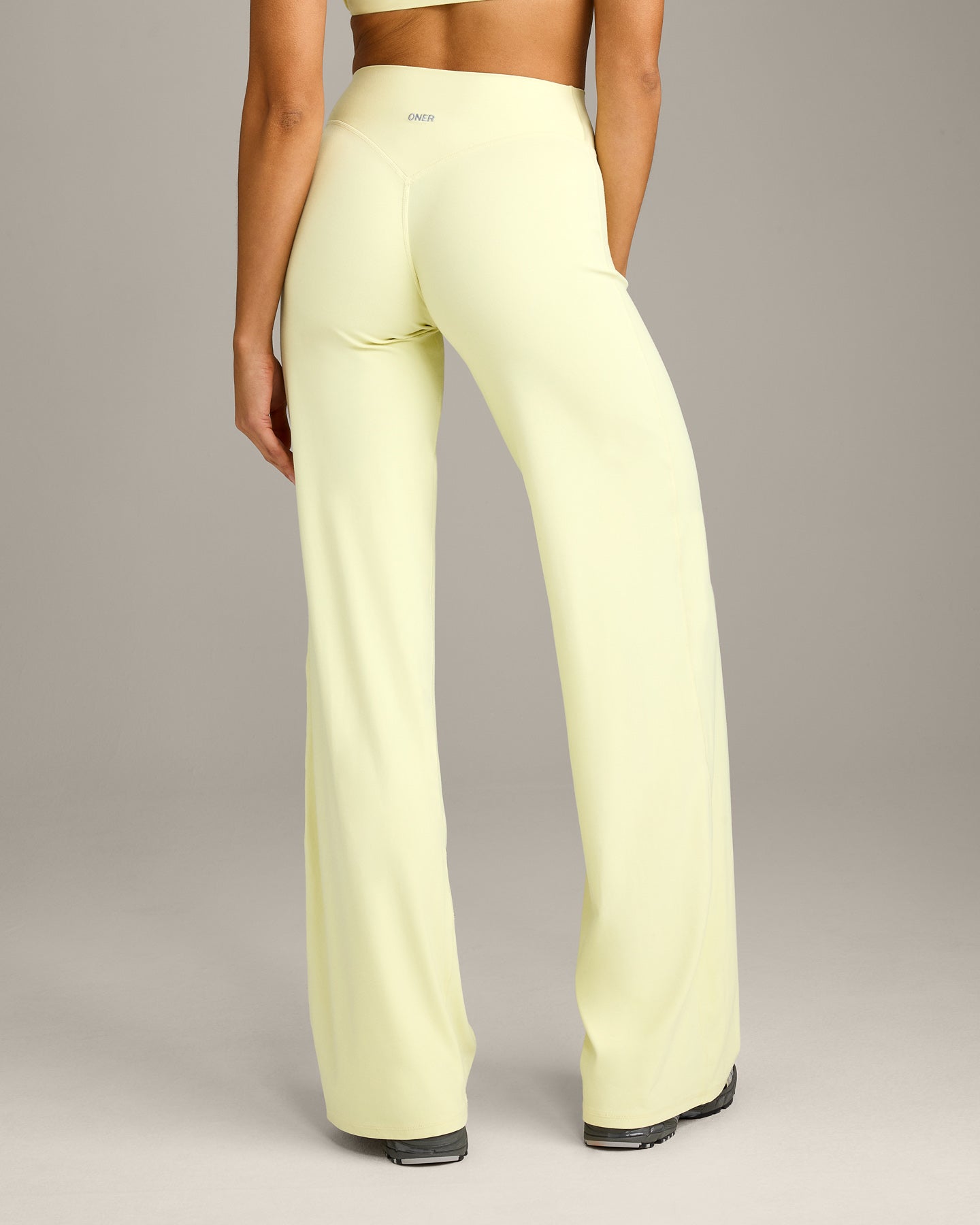 SoftMotion™ Straight Leg Bottoms with Grey Logo | Pastel Yellow