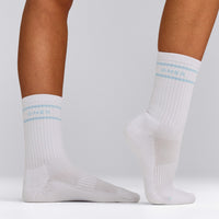 Varsity Stripe Long Crew Socks 1 Pack | Cloud Blue
