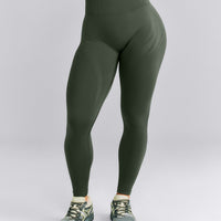 EnhanceLift™ Seamless Mid Rise Leggings New Branding | Dark Khaki