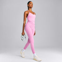 EnhanceLift™ Seamless Strappy Racer Vest with Built in Bra | Rose Pink