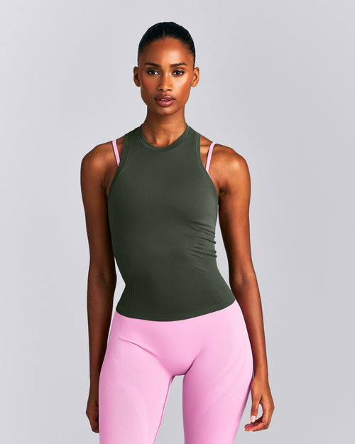 Oner Seamless Fitted Vest | Dark Khaki