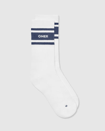 Varsity Long Crew Socks 1 Pack | White/True Blue