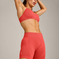 EnhanceLift™ Seamless Shorts with Grey Logo | Dark Charged Coral