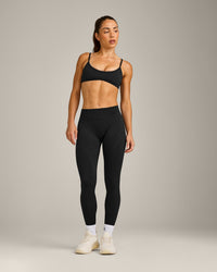 EnhanceLift™ Seamless Minimal Bralette with Grey Logo | Black