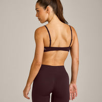EnhanceLift™ Seamless Minimal Bralette with Grey Logo | Plum Brown