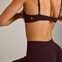 EnhanceLift™ Seamless Minimal Bralette with Grey Logo | Plum Brown